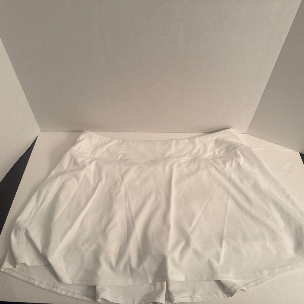 Calia Womens White High Rise Athletic Skort Built In Shorts Size XXL NWT